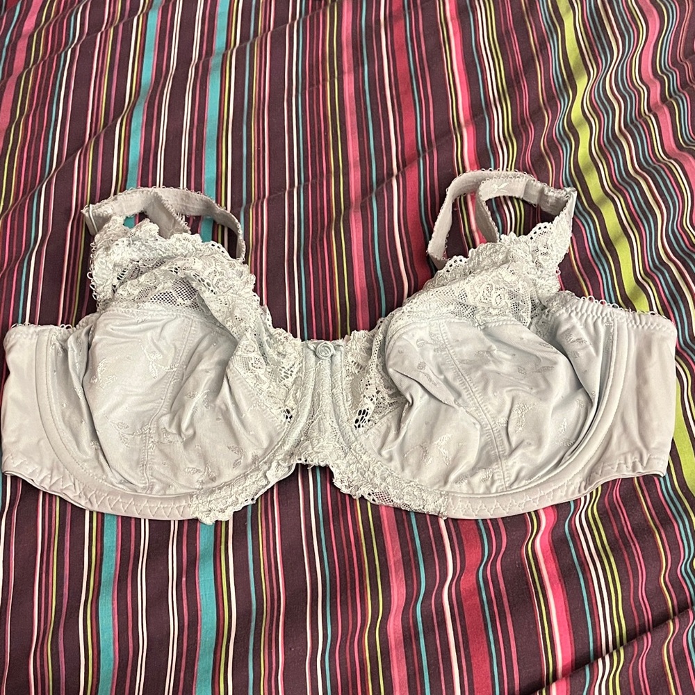 Elegant Lace Underwire Bra pale blue